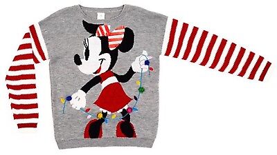 Disney Girls Minnie Mouse Christmas Jumper XS RRP. £30.00
