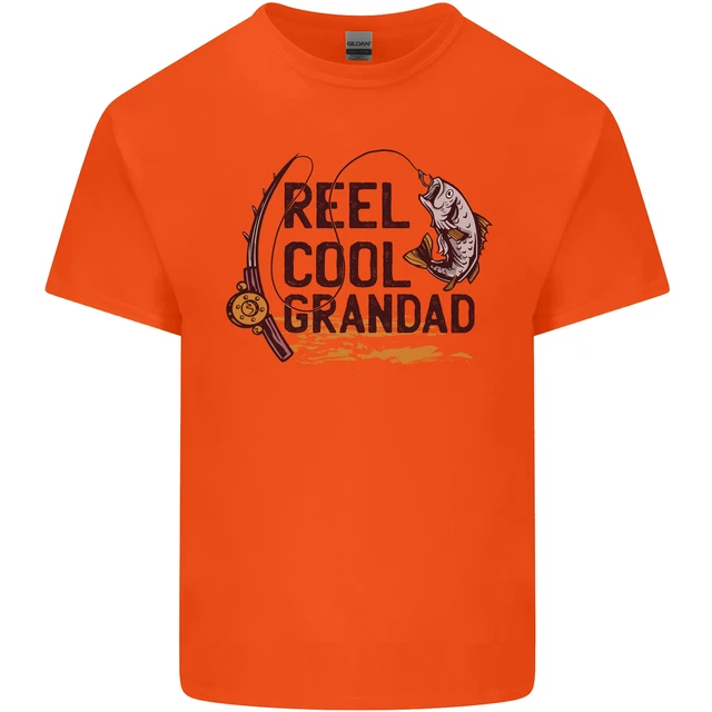 T-shirt da uomo cotone Reel Cool Grandad Funny Fisherman 12