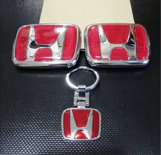 Honda Genuine Integrar TypeR DC2 Front And Rear Emblem Keychain Set