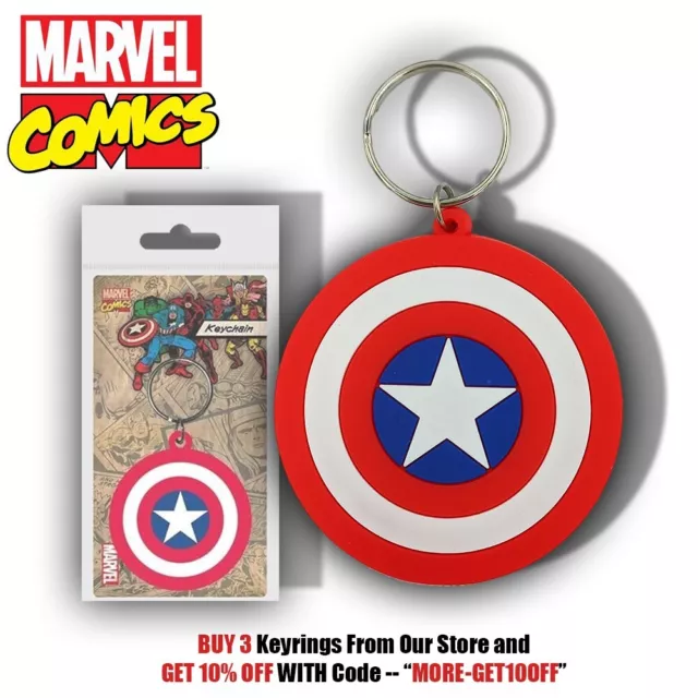 Marvel Comics | Captain America's Shield - Official Rubber Keyring - Keychain