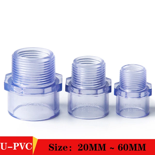 PVC PRESSURE PIPE Fittings Metric Solvent Weld Adapter Aquarium Pond