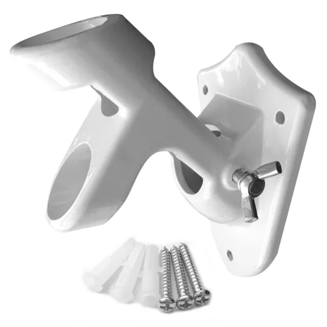 Flag Pole BRACKET 2-Position Cast Aluminum 1" Inch Diameter Mounting Holder  wb