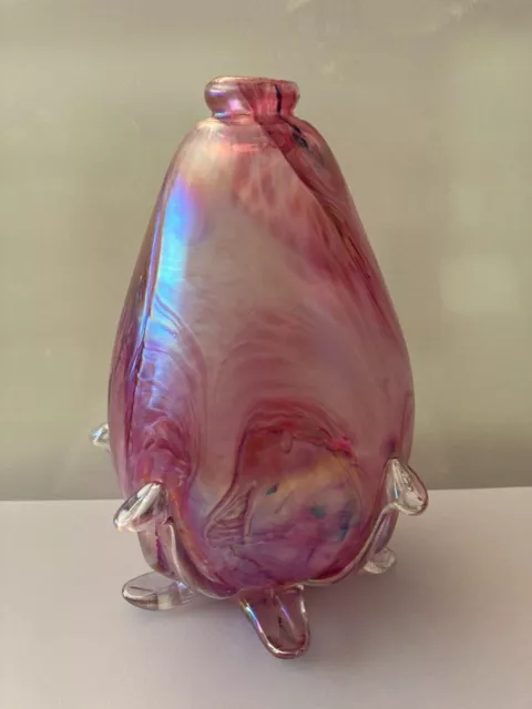 Blown Art Glass Bottle - Pastels & Pink