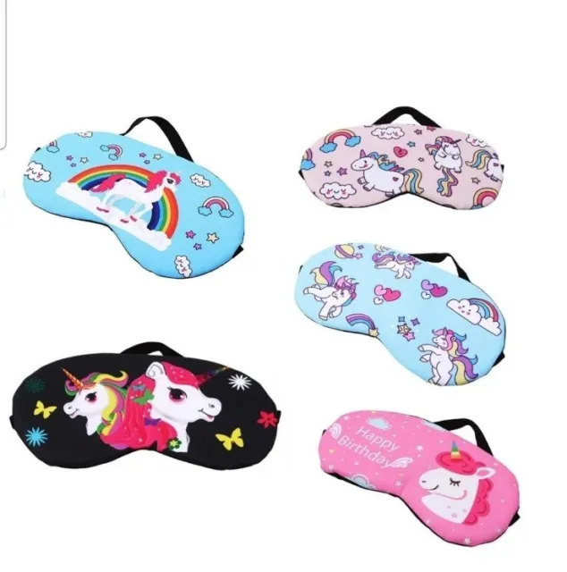 5 x Unicorn Mermaid EYE MASK Sleep Girls Kids Children's Party Sleepover Masks