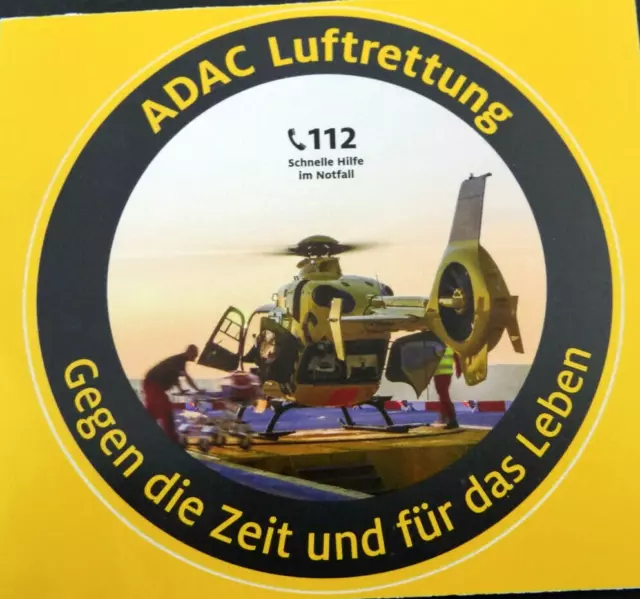 Werbe-Aufkleber ADAC Luftrettung RTH Christoph Gegen die Zeit und für das Leben