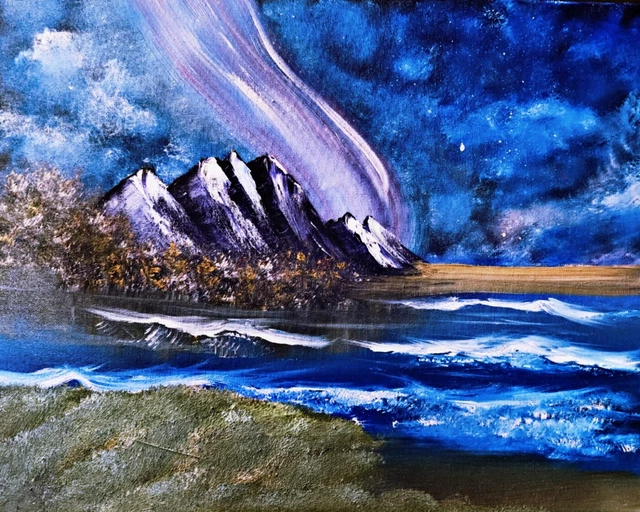 Original Landscape Artwork by m00fins Oil on Canvas