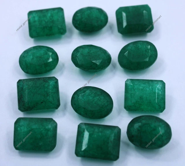 Lot De 4 émeraudes Vertes Naturelles Taillées - Certifiées GIL - Taille Trillion - Pour Joaillerie Ou Collection