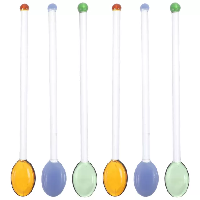 Portable Glass Stirrers for Cocktails and Coffee - 6pcs (Assorted Colors)-KS