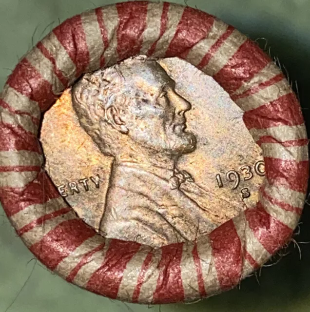1 US Lincoln Wheat Cent 1C Penny Roll 1930-S/1915-D RD (50 Coins) 40%+ Pre-1940