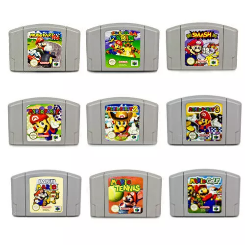 N64 Mario Spiele Super Mario Kart Party 1-3 Smash Bros Paper Golf freie Auswahl