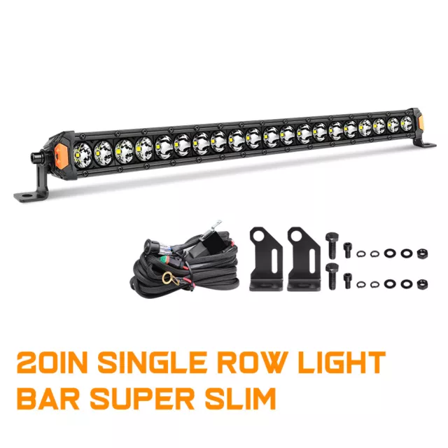 For Ford Ranger 20"/22" Slim LED Light Bar Single Row Spot Flood FOG Wiring Kit