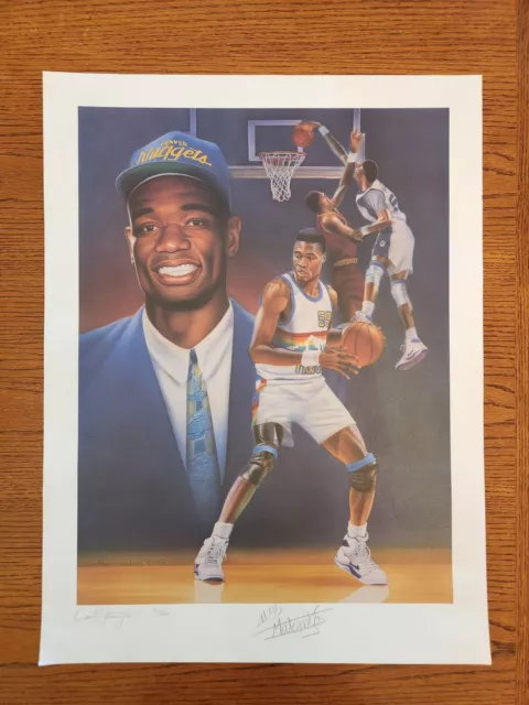 Dikembe Mutombo Autographed Lithograph, Denver Nuggets, Georgetown,  Numbered