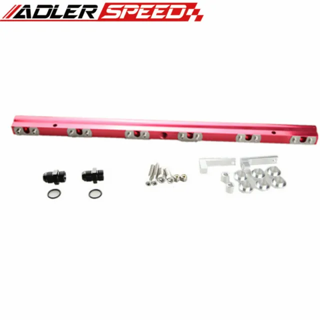 For Supra Mkiv Turbo 2JZ-GTE Billet Fuel Rail Injector Kit w/ 8AN Adapter Red