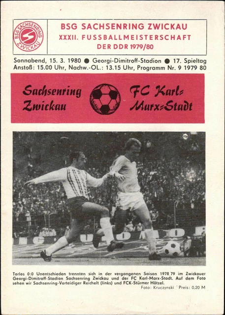 OL 79/80 BSG Sachsenring Zwickau FC KarlMarxStadt, 15.03.1980 EUR