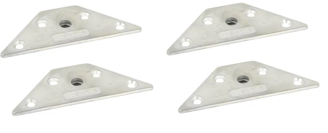 4x Plaque De Fixation Embase Ronde 60mm Avec Filetage M10 Pour Pied De Table à Visser Meuble Montage Connecteur Bride Adaptateur Support Salon Cuisine Salle à Manger Bureau