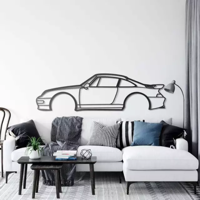 Wall Art Home Decor 3D Acrylic Metal Car Auto Poster USA Silhouette 1998 Carrera