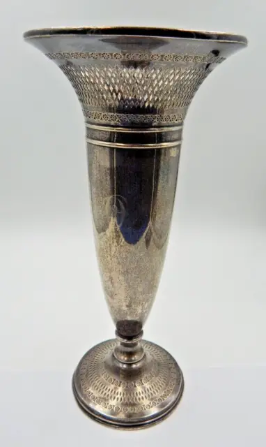 Antique George A. Henckel & Co. 998 Sterling Silver Trumpet Vase Pierced Design