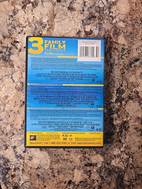 3 MOVIES - Rio/ Robots/ Horton Hears A Who! (DVD, 2014) (Bilingual) $7. ...