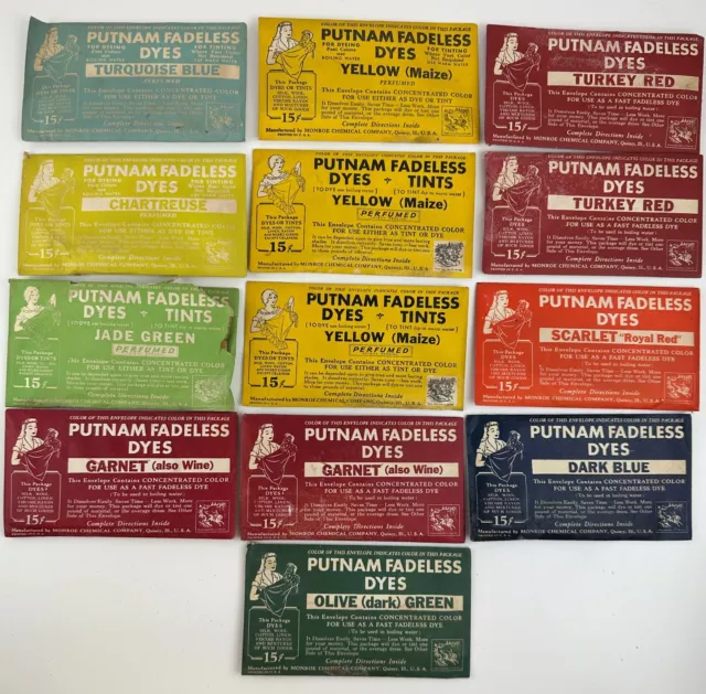 LOTE de 13 tintes sin usar amarillo, granate, escarlata y más
