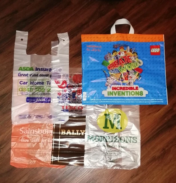 VINTAGE PLASTIC CARRIER Bags Tesco/Sainsbury's/Bally/Asda/Morrisons £7.