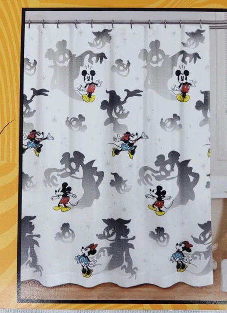 Disney's Mickey Mouse Halloween Fall Haunted Ghosts Fabric Shower Curtain 72x72