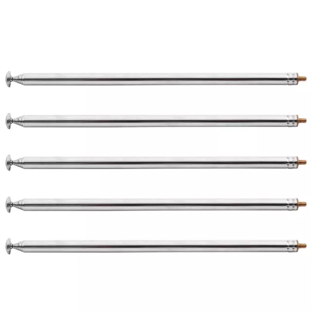5 Pcs 98cm 38.5 inch 7 Sections Telescopic Antenna Replacement for FM Radio3391