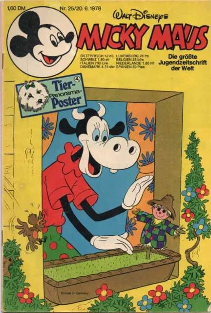 Micky Maus Comics Heft Nr 25 von 1978 Walt Disney Original Vintage Sammlerheft