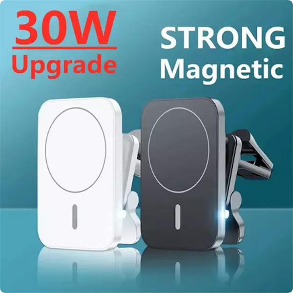 15W avec Support de Chargeur de Voiture sans Fil magnétique,Chargeur  Induction MagSafe,pour iPhone 14/13 / 12 Pro Max Mini Series (Noir