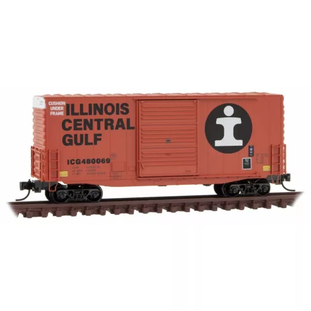 N Micro Trains 101 00 150 ICG Illinois Central Gulf  40' HY-Cube Box Car 480069