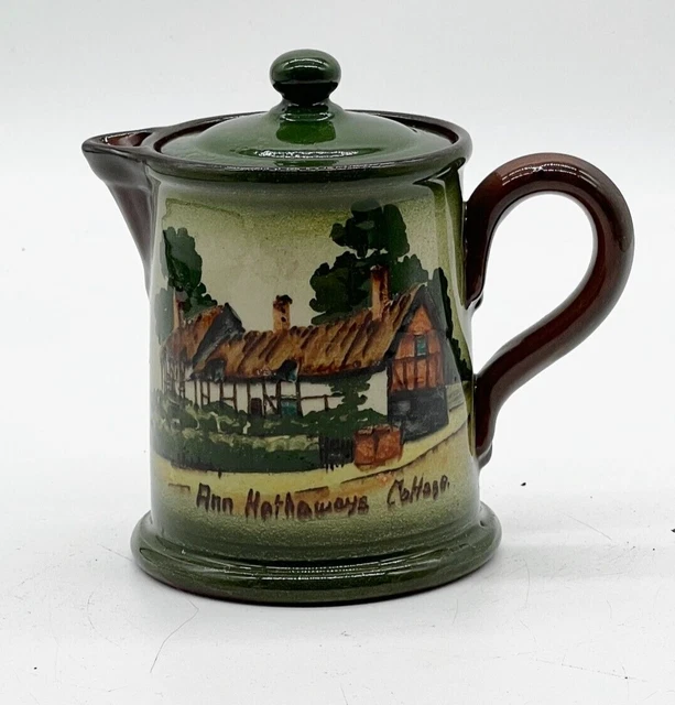 Crema Brocca Crema Latte Torquay Ware Ann Hathaways Cottage Vintage Con Coperchio