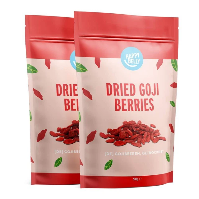 Happy Belly Goji Secas Alimentos Proteína 2x500g NUEVO MHD 6/24