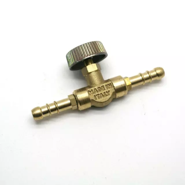 Inline Brass Needle Valve for Gas/Air/lpg 8mm I/D hose made in Italy (50) 2