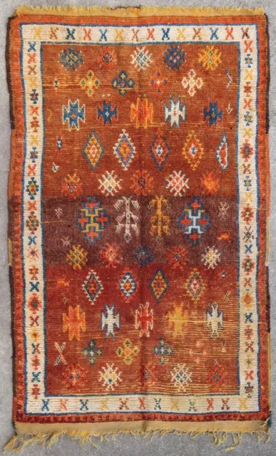 Tapis ancien rug oriental orient tribal ethnique Berbere Marocain Maroc 1900