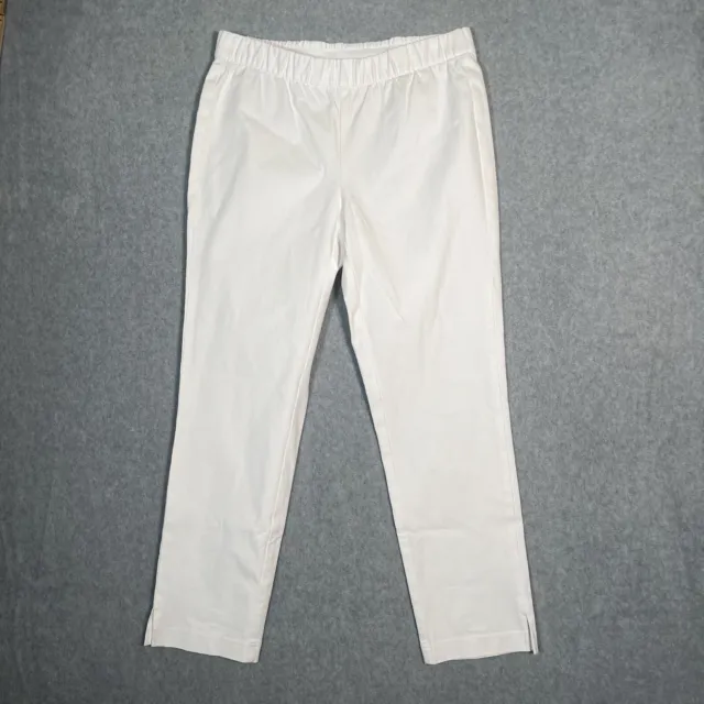 Eileen Fisher Pants womens XS White Cotton Blend Ponte Slim Fit Ankle Length