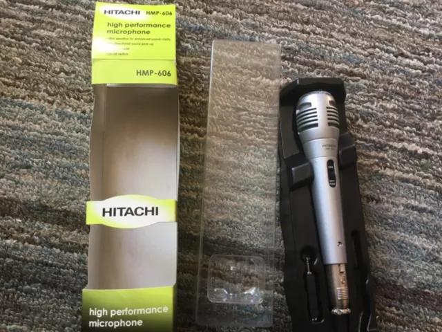 Hitachi HMP 606 Dynamic Vocal Microphone Karaoke PA DJ Music 3M Lead XLRF Jack