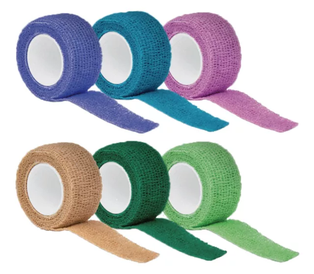 6 x Fingerverband Haftbandage 2,5 cm Kohäsive Fixierbinde Bandage Pflaster Figo