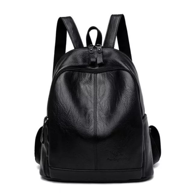 Sac à dos féminin élégant cuir PU imperméable Souple réglable Noir