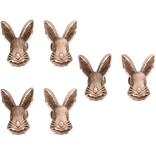 6 Pcs Zinc Alloy Rabbit Drawer Knobs Kitchen Cabinet Handles Dresser