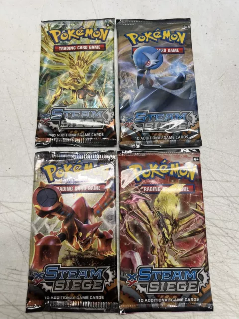 Pokemon TCG - XY Steam Siege Full Art Set | 4 Booster Packs - 40 Cards Total NEW