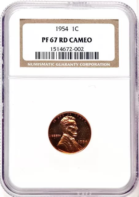 1954 Lincoln Wheat Cent NGC PF67 RD CAM Cameo Deep Mirrors PCGS List Price $275