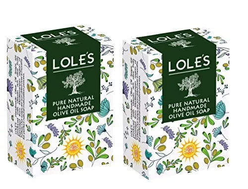 LOLE'S Handmade Olive Oil Soap, 100% Natural Sun Dried Beauty Bar,  Pack of 2