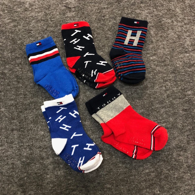 5 Pairs Tommy Hilfiger Toddlers Infants Socks Cotton Multicolor 12-24Months NWOT