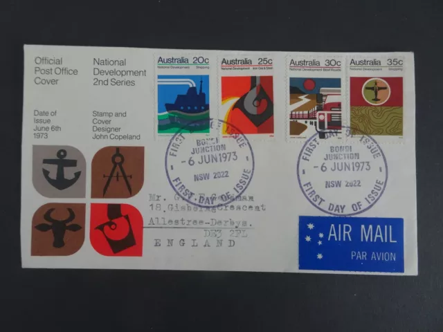 Postal History Australia FDC 1973 National Development 2nd Series