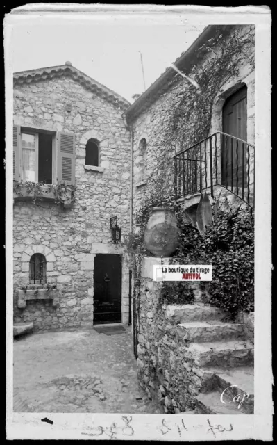 Platte Gläser Foto Negativ Schwarz & Weiß 9x14 CM,Èze,Château Des Fürsten-,Auf