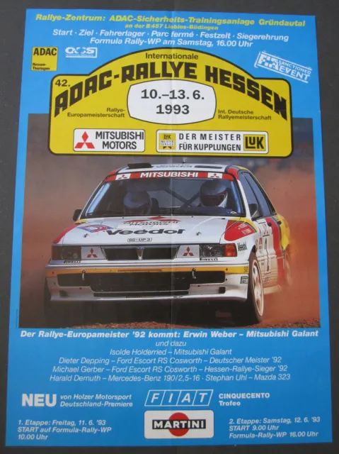 Original Rallye Poster 42. ADAC Rallye Hessen 1993