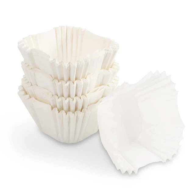 100 Count White Cupcake Liners, Square Baking Cups for Baking, Paper