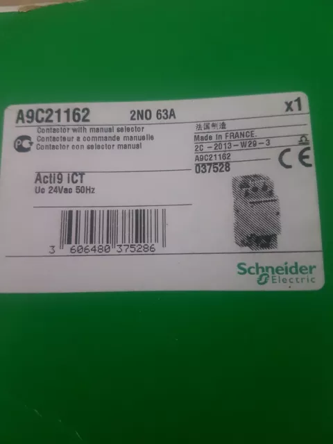 CONTACTEUR PUISSANCE SCHNEIDER A9C21162 2NO 63 A 24 Vac IDEAL ALARME INCENDIE 2