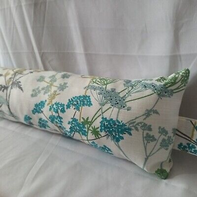 Fabric Draught Excluder Hedgerow Pistachio Green Teal 90cm