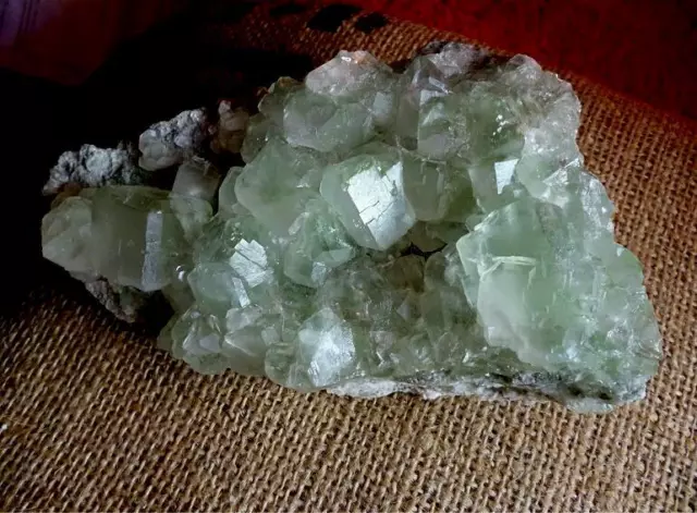 1.8 LB  6.4’ inches Top ! Transparent green water-like fluorite on matrix.