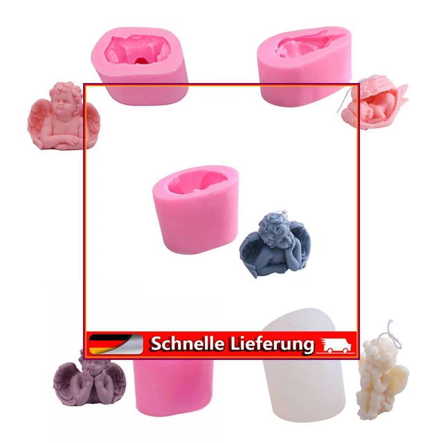 3D Angel Mold - Silicone Baby Angel Candle Mould for Soap Lotion Stick Fondant